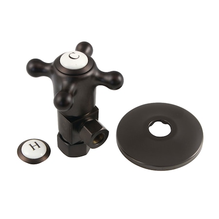 Kingston Brass 5/8"O.D x 3/8" O.D Anti-Seize Deluxe Quarter Turn Ceramic Hardisc Cartridge Angle Stop, Oil Rbd Brnz CD53305BXK